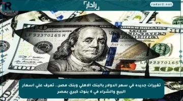 تغيرات جديدة في سعر الدولار بالبنك الأهلي وبنك مصر.. تعرف على أسعار البيع والشراء في 4 بنوك كبرى بمصر